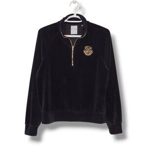 Kith Velour Crest 3/4 Zip Track Jacket Black Size Womens XS